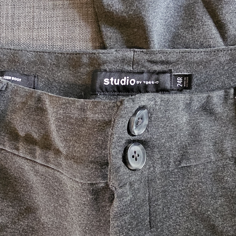 Torrid Studio Gray Boot Cut Dress Pants - Size 24 - Picture 3 of 5